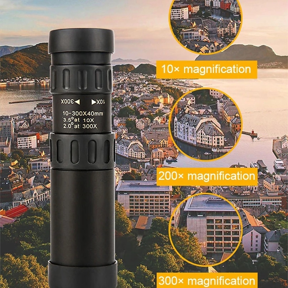 Retractable Monocular 10-300X40mm Long Range Mini with Zoom Magnification for Travel Hunting Camping and Outdoors 2025 - $26.99 –P6