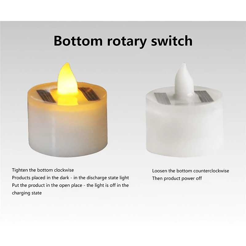 6/12 pcs Solar Flameless LED Candles Fake Flickering Tea Lights Outdoor Garden Decor Light Romantic Wedding Party Decoration Lighting 6X 12X 2026 - $24.99 –P10