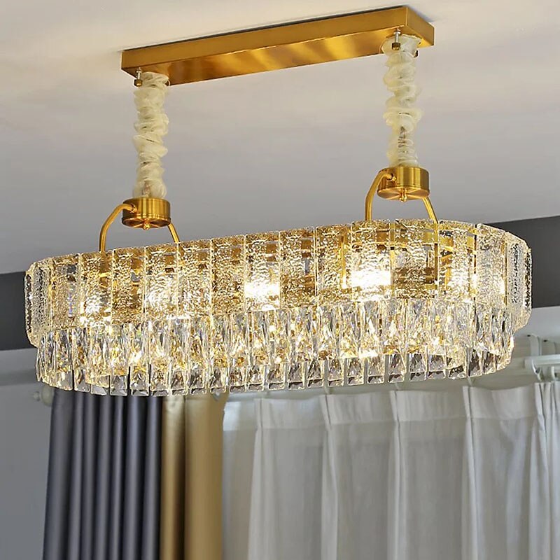 johti riipus valokristalli kattokruunu saarivalo 80cm 100cm lyhty desgin metalli sähkösinkitty moderni 220-240v 110-120v 2025 - $1239.09 –P4
