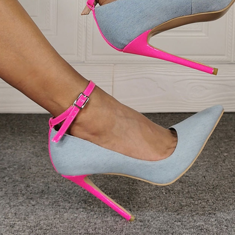 Tacones de aguja de charol negro para mujer: tacones altos sexys con suela roja para eventos formales, fiestas y ropa de noche 2025 - $59.99 –P5