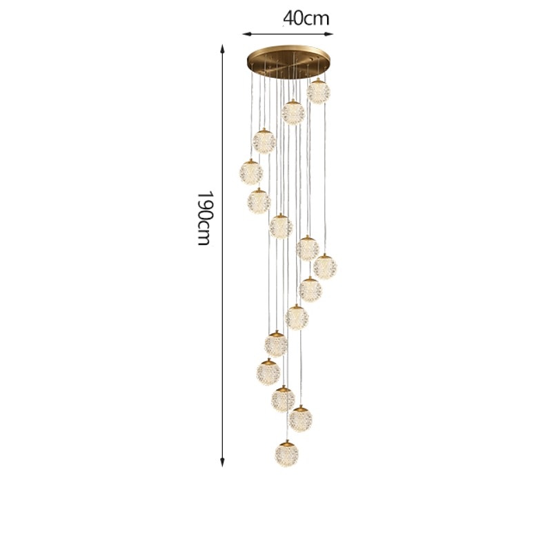 kroonluchter led hanglamp globe ontwerp cluster ontwerp koper formele stijl moderne 10 15 20 heads 220-240v 110-120v 2025 - $559.89 –P15