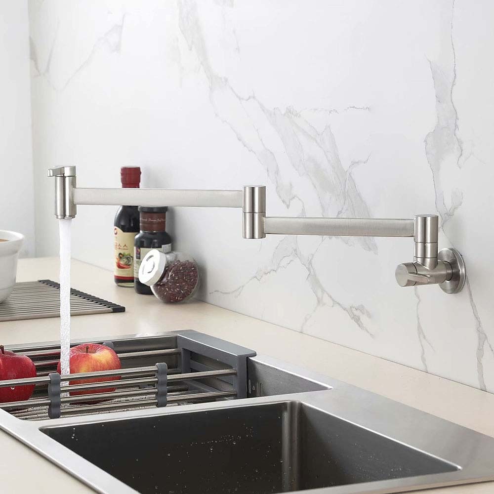 kuchyňská baterie jednoduchá rukojeť se dvěma otvory chrom/nikl kartáčovaný/galvanicky pokovená středová sada moderních kuchyňských kohoutků 2026 - $139.99 –P5