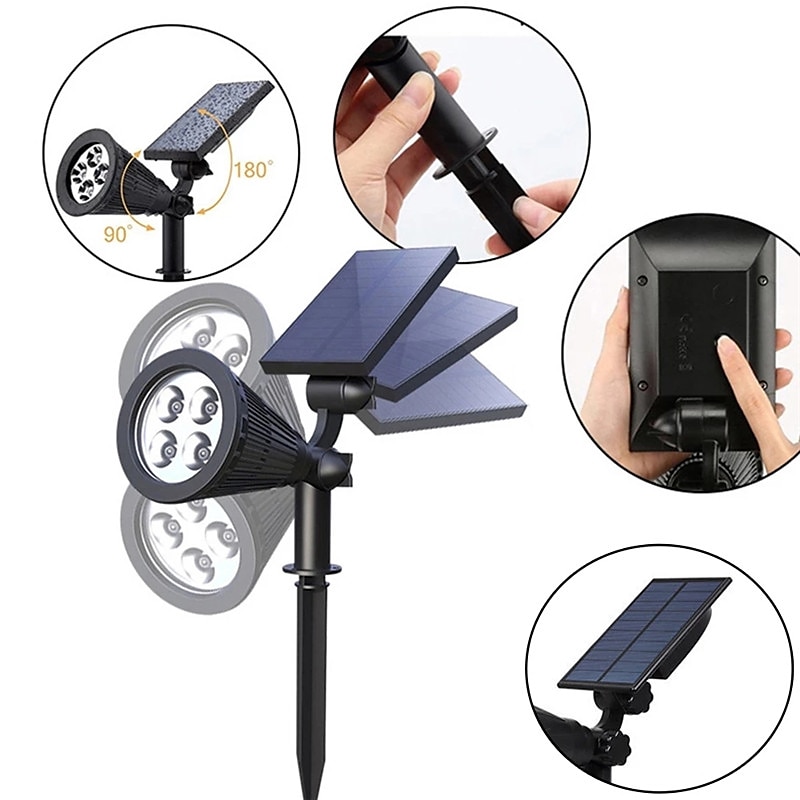 utomhus solvägglampor ip65 vattentät gräsmarklampa rgb byte 4 ledade pärlor landskapspotljus trädgård gräsmatta trädgård dekoration utomhusljus 2026 - $41.99 –P9