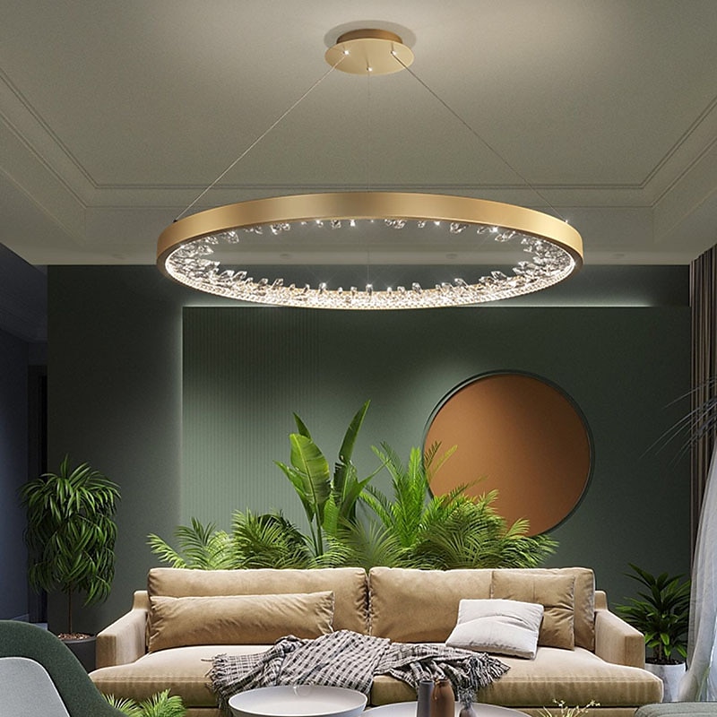 lampada a sospensione a led 60 cm lanterna desgin lampada a sospensione in metallo elettrolitico moderno 220-240v del 2025 a $699.99 –P5