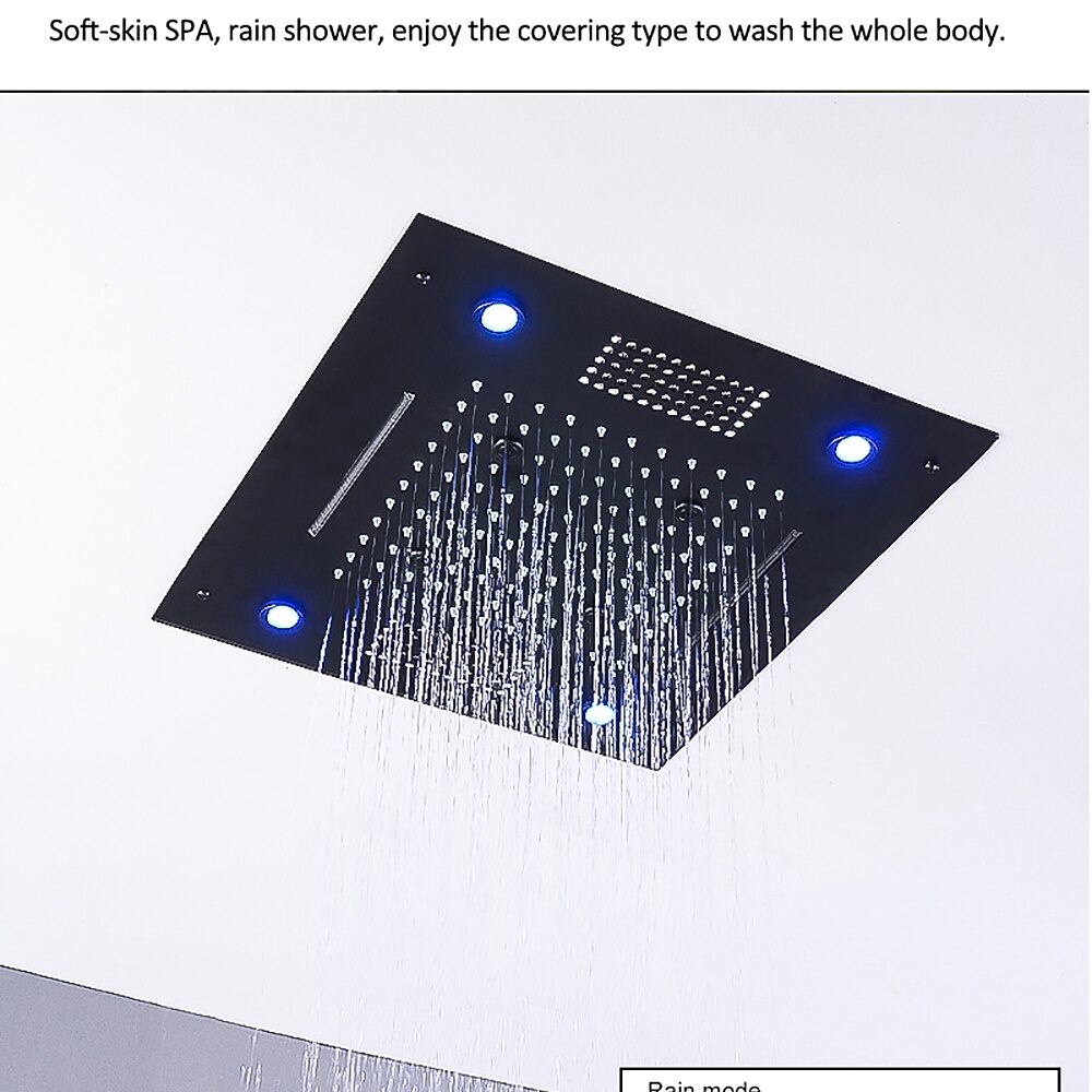 Shower Faucet,Rainfall Shower Head LED Waterfall Rain Contemporary Chrome/Painted Finishes Ceiling Mounted Bath Showerhead for Shower Room Bluetooth Remote Control Bathroom Plumbing Accessories 2025 - $809.99 –P5