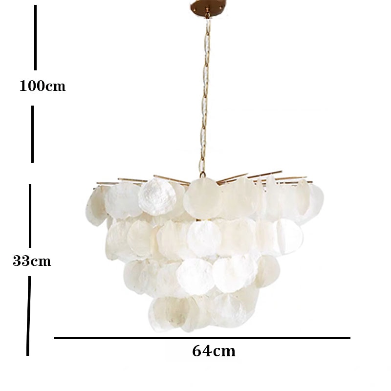 5-luz 64 cm Design de lanterna Lustres Metal Concha Acabamentos Pintados Moderno 110-120V 220-240V de 2025 por $493.99 –P5