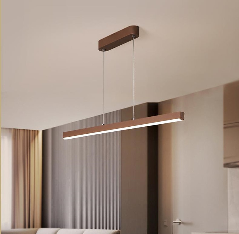 lampada a sospensione lineare a led cucina isola luce ufficio luce 1 testa 2 teste lampadario alluminio stile moderno eleganti finiture verniciate 220-240 v 110-120 v del 2025 a $399.99 –P1
