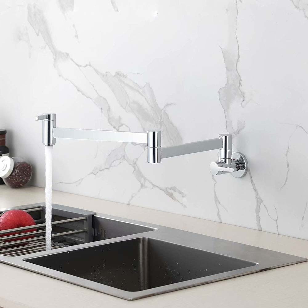 kuchyňská baterie jednoduchá rukojeť se dvěma otvory chrom/nikl kartáčovaný/galvanicky pokovená středová sada moderních kuchyňských kohoutků 2026 - $139.99 –P13