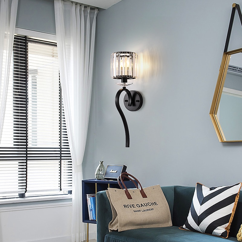 Lightinthebox Aplique de pared LED de cristal mini estilo moderno estilo nórdico lámparas de pared de oro negro apliques de pared sala de estar dormitorio acero 220-240v 110-120v 2025 - $199.99 –P4