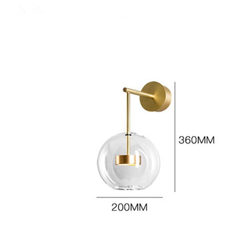 Lampada da parete a led luce da comodino camera modello nordico bolla camera da letto camera da letto lampada da parete palla di vetro camera da letto lampada da comodino del 2025 a $132.99 –P6