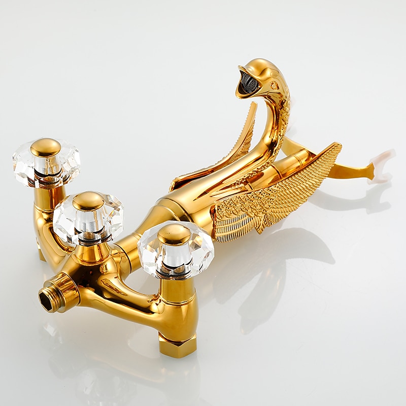 badekar armatur - moderne antikk messing veggmontering messing ventil badekar dusj blandebatterier 2026 - $404.99 –P5