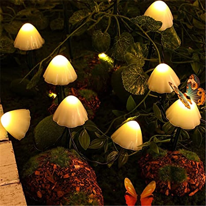 LED Solar String Light Outdoor Garden Decoration Mushroom Lights IP65 Waterproof Garland Patio Decor Outdoor Solar Lights Fairy Light 2025 - $22.99 –P8