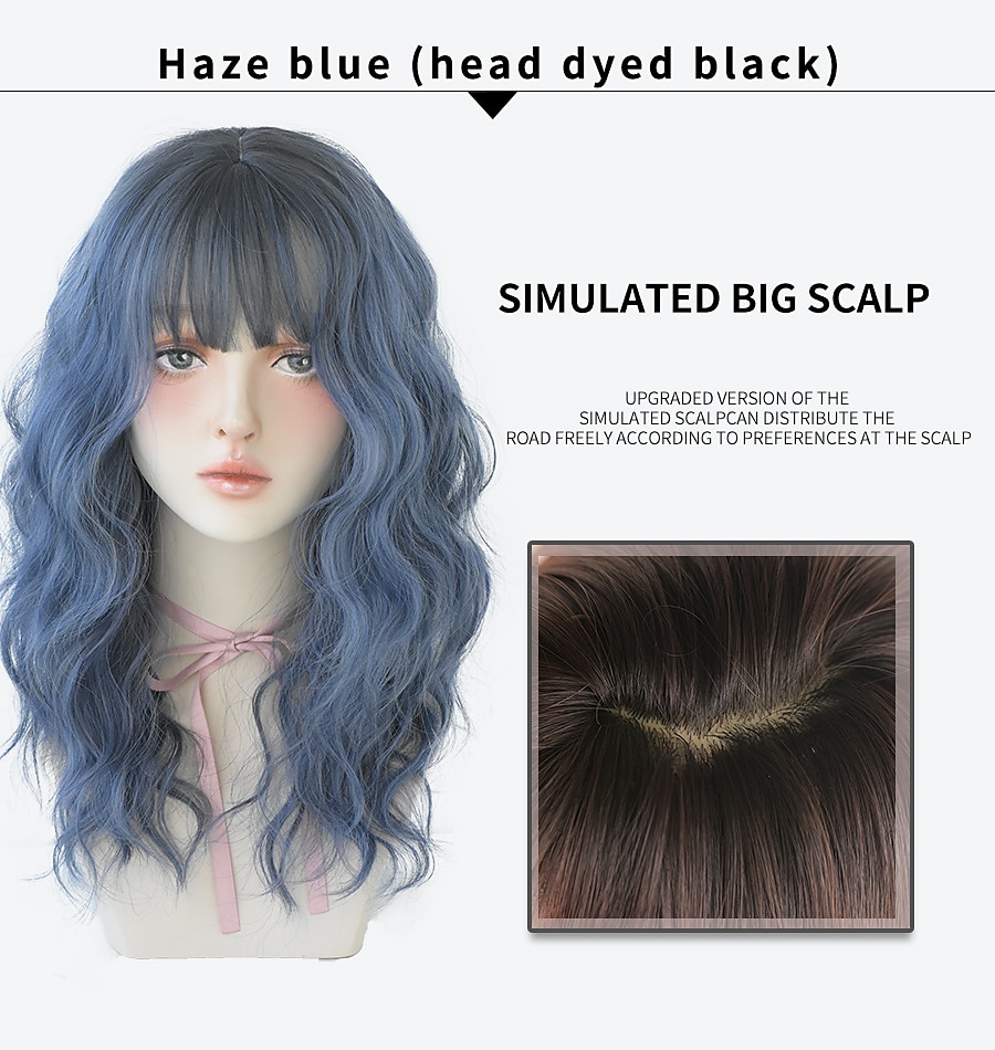 lang krullend bruin haar zwart geverfd op de top hoge temperatuur zijde synthetische pruik met knal vrouwen mode haren 2025 - $17.49 –P5