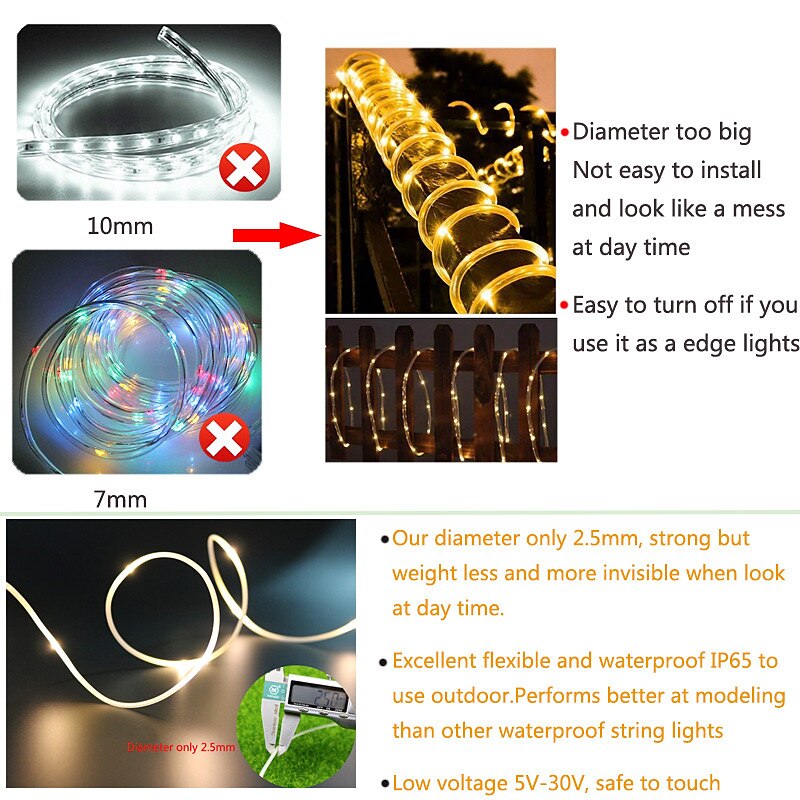 zonne-energie lichtslinger 20m 30m 50m met afstandsbediening thanksgiving kerst buitenfeest tuindecoratie kerstverlichting plug-in dual purpose gypsophila koperdraad verlichting set 24v 2025 - $36.99 –P15