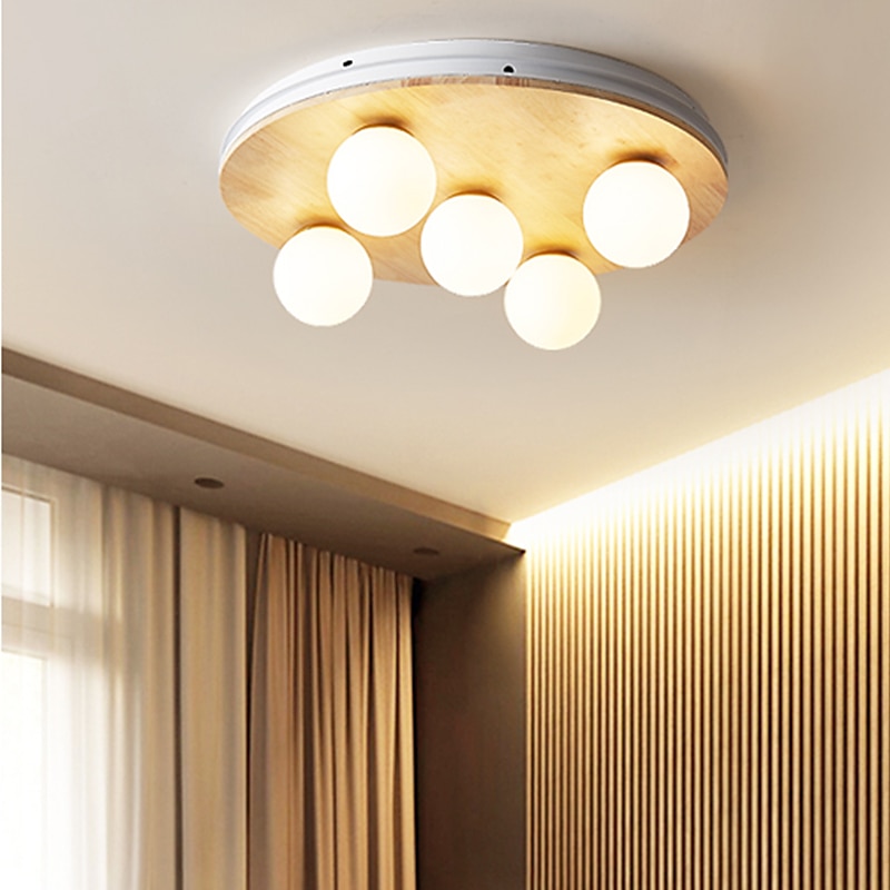LED Deckenleuchte modernes nordisches Globe Design 50 cm Einbauleuchten Holz lackierte Oberflächen moderner nordischer Stil 220-240v 110-120v 2025 - $517.39 –P2