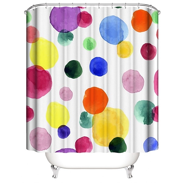 Voděodolná látková záclona do sprchy s háčky 180cm*180cm (70"*70") moderní geometrický abstraktní dekorace do koupelny 2025 - $28.99 –P6