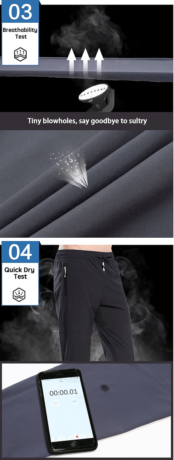 Dames Wandelbroek Zomer Buiten Ademend Sneldrogend Rekken Lichtgewicht Broeken / Regenbroek / Overbroek Kleding Onderlichaam Trekkoord Zak met rits Elastische taille Zwart Paars Elastaan Jagen Vissen 2025 - $22.99 –P2