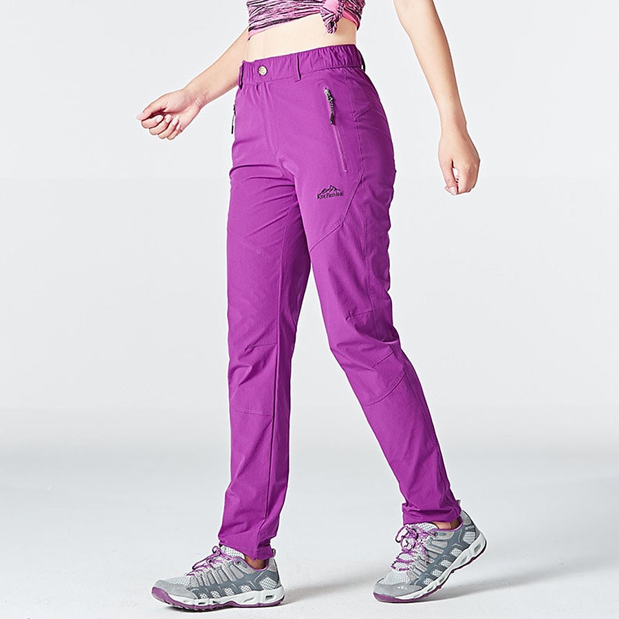 Naisten Vaellushousut Kesä Ulko- Hengittävä Vedenkestävä Nopea kuivuminen Kevyt Housut Alaosat Joustava vyötärö Vetoketjullinen tasku Violetti Musta Spandex Metsästys Kalastus Kiipeily M L XL XXL XXXL 2025 - $20.79 –P6