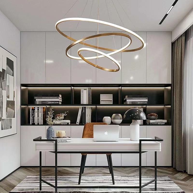 LED Pendelleuchte 80 cm Ring Kreis Laterne Desgin Kupfer Messing LED 110-120V 220-240V 2026 - $949.99 –P5