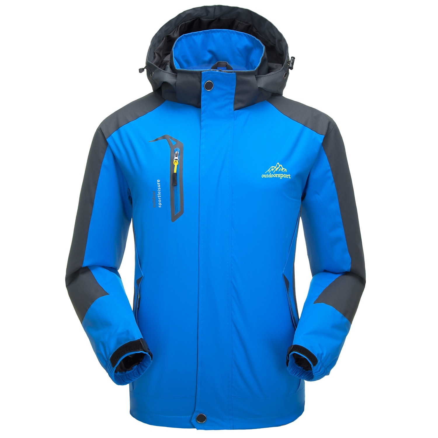  Mens Ski Jacket with Detachable Hood, Waterproof Rain