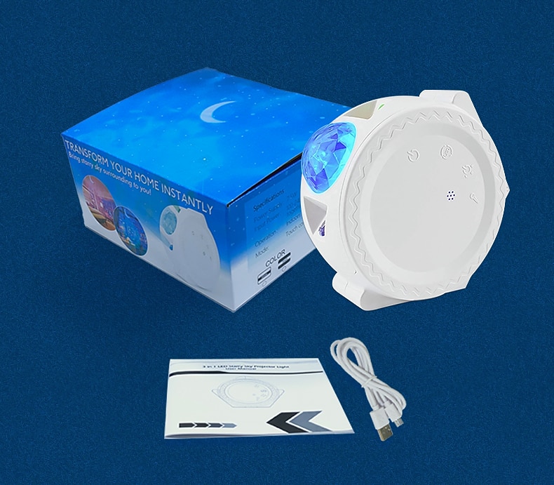 Круглая рождественская декоративная лампа свет проектор неба амбиентный свет светодиодная ночная лампа для детей меняющая цвета атмосферная лампа сенсорный смарт-выключатель Рождество Новый год 2025 - $43.99 –P6