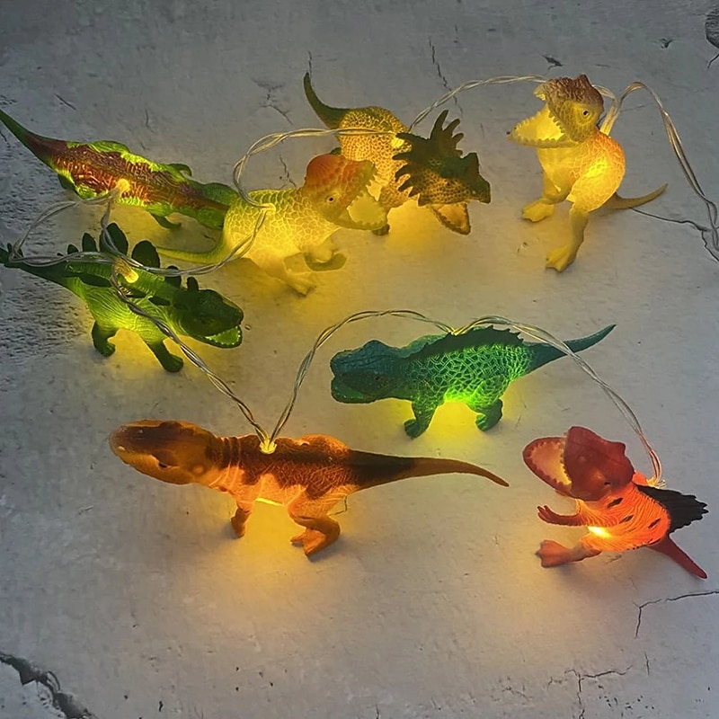 luce stringa principale 5m 20 led luci stringa alimentate a energia solare dinosauro giurassico luci animali bianco caldo rgb bianco natale festa creativa di capodanno decorativo 1 set del 2025 a $31.99 –P3