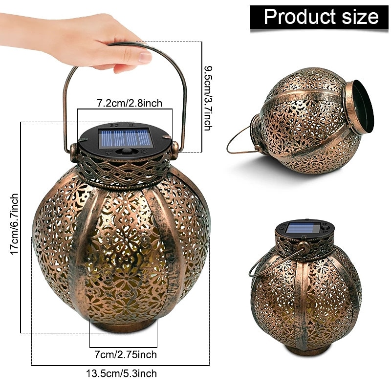 ramadan eid lichten zonne-verlichting outdoor opknoping solar vintage tuin lamp retro lantaarns holle zonne-verlichting met handvat voor yard boom hek patio landschap guirlande verlichting 2026 - $40.99 –P2