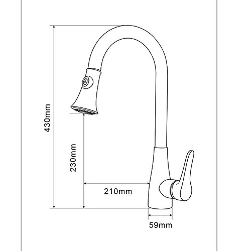 Robinet de cuisine à une poignée, bec standard à bec rétractable à un trou en nickel noir ou robinet de cuisine en bronze huilé à bec standard avec interrupteur froid et chaud de 2025 ? $153.99 –P1