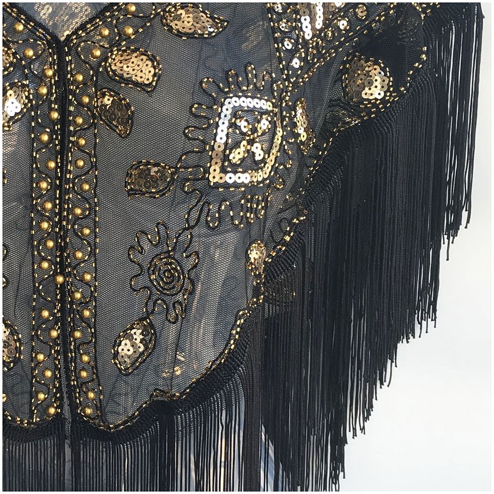 Elegant Vintage Klassiek Flapper sjaals The Great Gatsby Vriendelijke vrouw Bruiloftsgast Pailletten Kwastje kralen Lovertje Kwastje Kostuum Dames Schoolfeest Avond Feest Feest Volwassenen Sjaal 2026 - $18.49 –P10