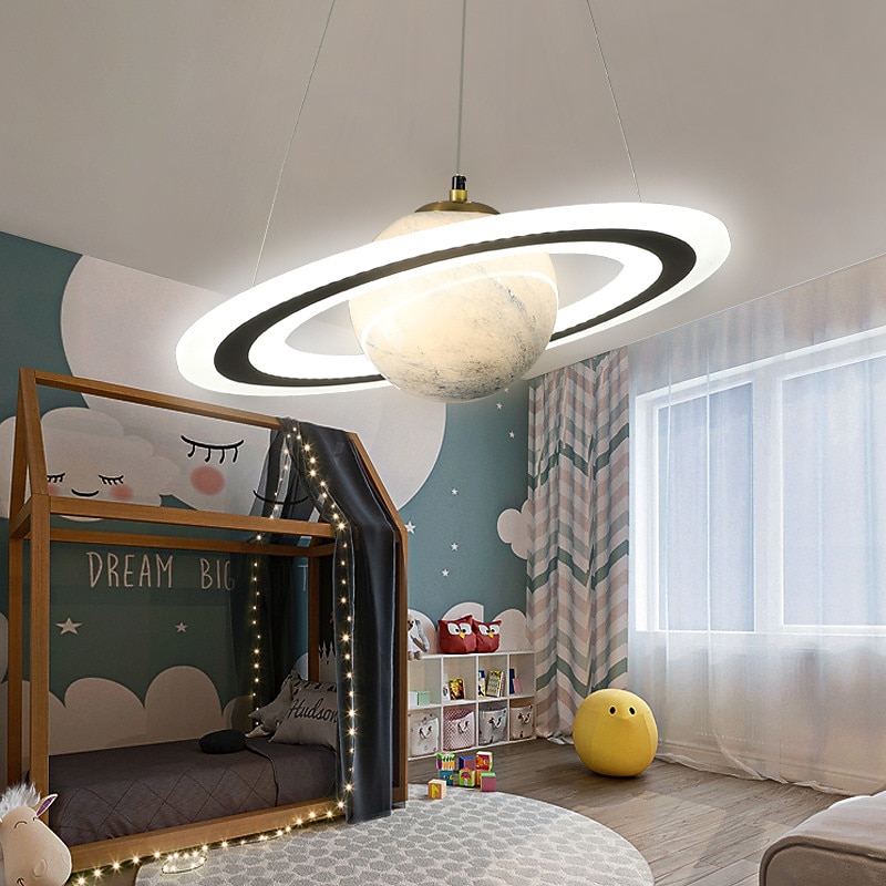 Lampa wisząca led projekt planety 45 cm latarnia desgin sypialnia światło metalowe malowane wykończenia nowoczesne 220-240v 110-120v 2025 - $549.99 –P12