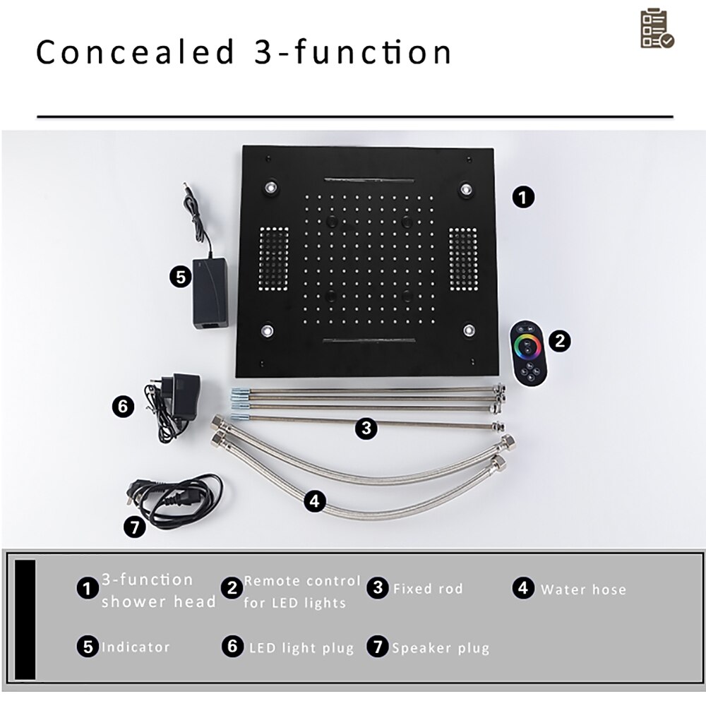 Shower Faucet,Rainfall Shower Head LED Waterfall Rain Contemporary Chrome/Painted Finishes Ceiling Mounted Bath Showerhead for Shower Room Bluetooth Remote Control Bathroom Plumbing Accessories 2025 - $809.99 –P17