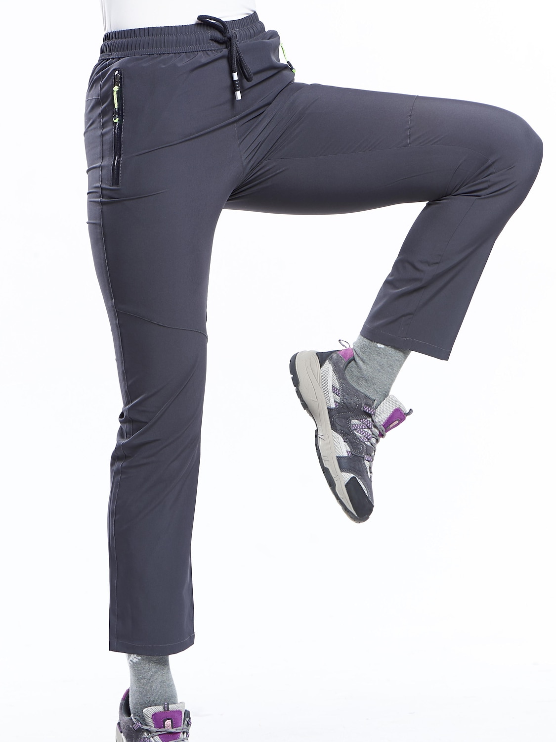 Dames Wandelbroek Zomer Buiten Ademend Sneldrogend Rekken Lichtgewicht Broeken / Regenbroek / Overbroek Kleding Onderlichaam Trekkoord Zak met rits Elastische taille Zwart Paars Elastaan Jagen Vissen 2025 - $22.99 –P9
