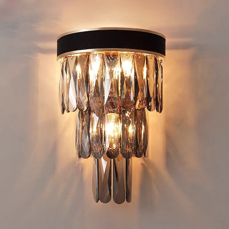 krystall moderne vegglamper vegglamper grå gjennomsiktig soverom butikker kafeer krystall vegglampe 220-240v 110-120v 5 w 2025 - $198.99 –P6