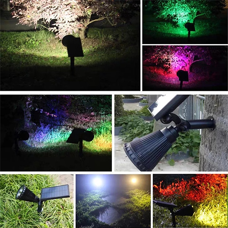utomhus solvägglampor ip65 vattentät gräsmarklampa rgb byte 4 ledade pärlor landskapspotljus trädgård gräsmatta trädgård dekoration utomhusljus 2026 - $41.99 –P15