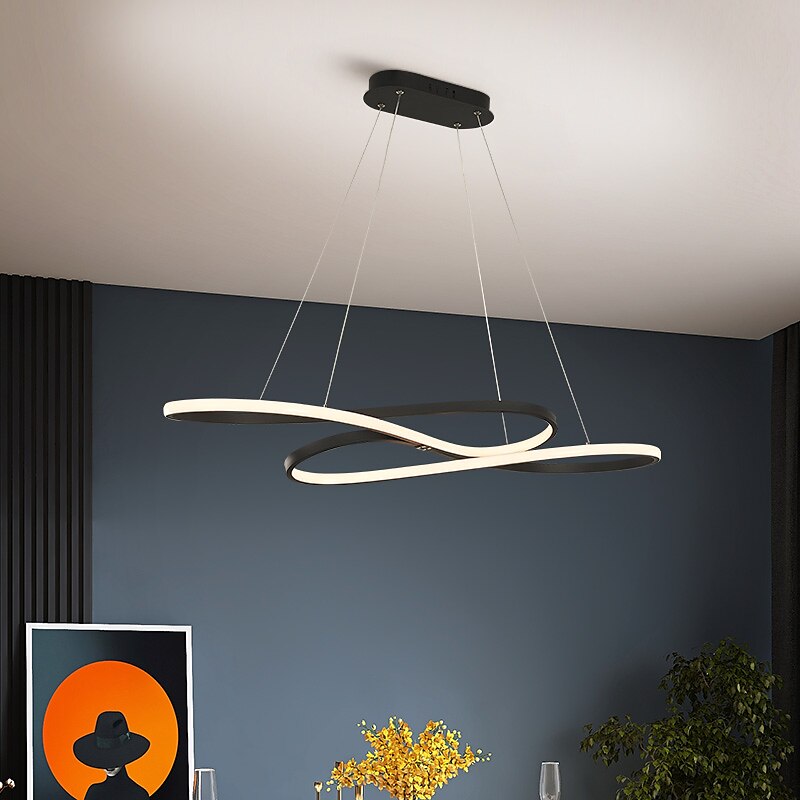 lampada a sospensione a led moderna isola cucina luce nera oro 100cm forme geometriche luci da incasso finiture verniciate alluminio 110-120v 220-240v dimmerabile solo con telecomando del 2025 a $349.99 –P3