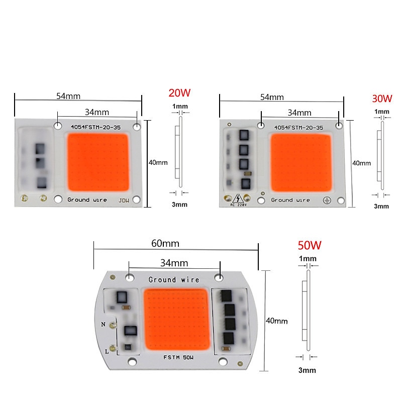 LED Grow Chip 10pcs 6pcs 20W 30W 50W COB Chip LED Lamp 220V 240V No Need Driver for Flood Light Spotlight Lampada DIY Lighting 2025 - $19.99 –P2