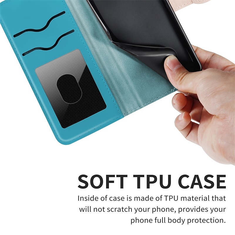 Phone Case For Samsung Galaxy S24 S23 S22 S21 S20 Plus Ultra A54 A34 A14 A72 A52 A42 Note 20 10 S25 Ultra Wallet Case Card Holder Dustproof Shockproof Lines / Waves Solid Colored PU Leather 2025 - $13.99 –P5