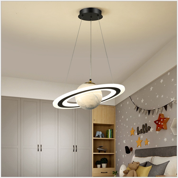 Lampa wisząca led projekt planety 45 cm latarnia desgin sypialnia światło metalowe malowane wykończenia nowoczesne 220-240v 110-120v 2025 - $549.99 –P1