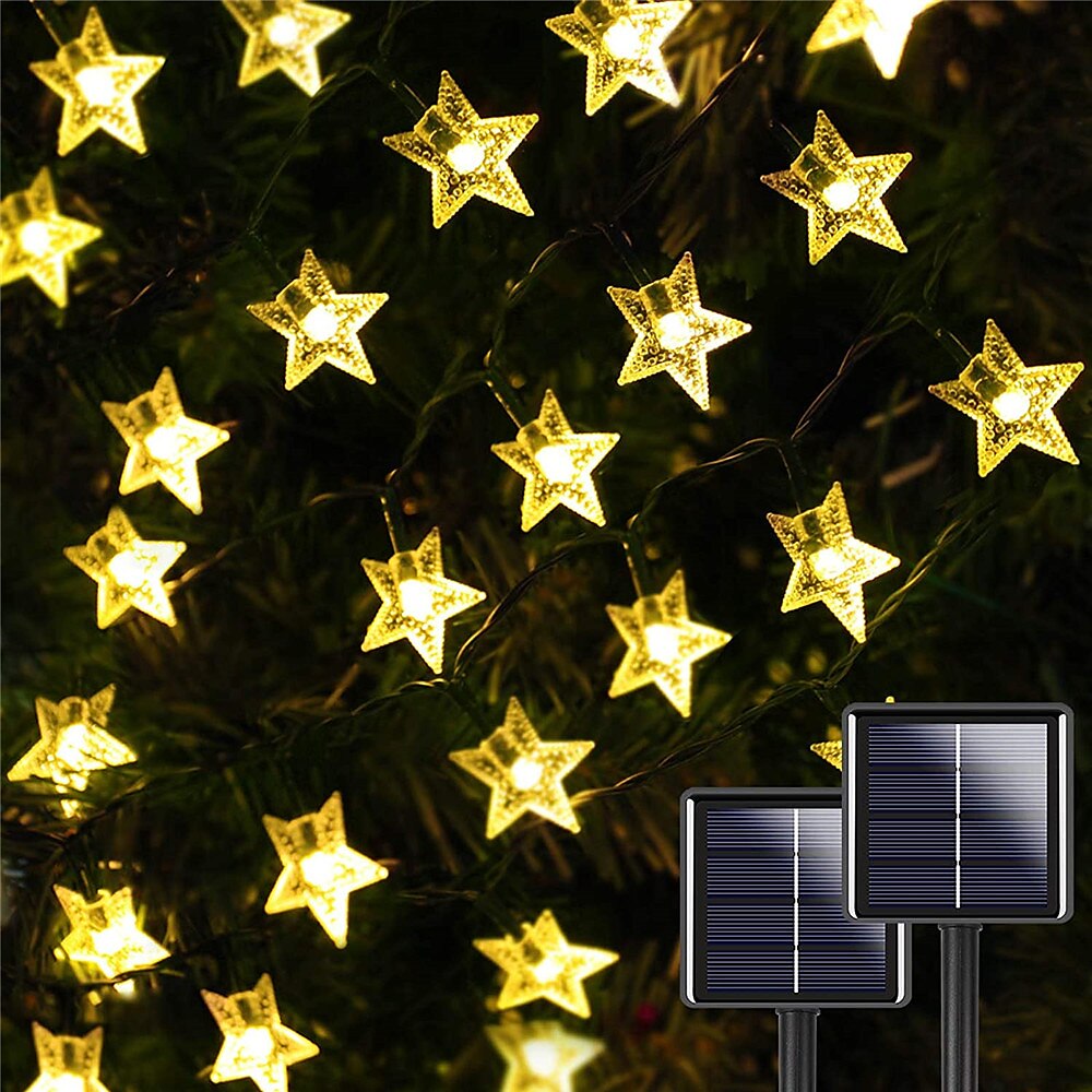φώτα ramadan eid led ηλιακά φώτα string 40ft 12m 100leds 7m 50leds 6.5m 30leds 5m 20leds 8modes twinkle fairy lights αδιάβροχα φώτα αστέρια για εξωτερικούς κήπους γκαζόν αίθριο τοπίο Χριστούγεννα 2025 - $14.49 –P1