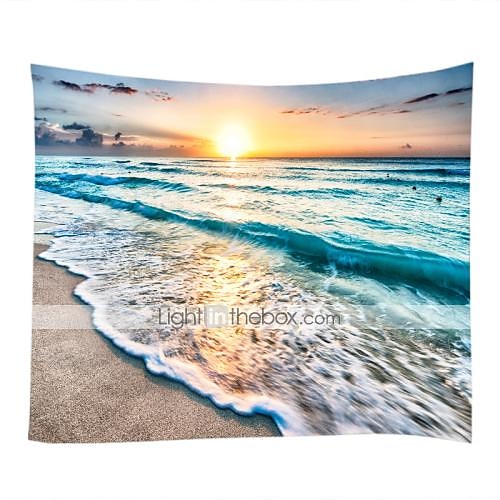 Wandteppich Kunst Dekor Decke Vorhang Picknick Tischdecke hängen zu Hause Schlafzimmer Wohnzimmer Wohnheim Landschaft Strand Meer Ozean Welle Sonnenaufgang Sonnenuntergang Wandtuch XXL Natur 2025 - $16.99 –P2