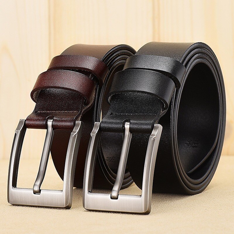 Homens Cinto Cinto de Couro Falso fivela de armação Preto Marron Pele Moda Festa Trabalho Cor Sólida de 2025 por $23.99 –P4