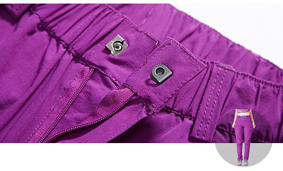 Naisten Vaellushousut Kesä Ulko- Hengittävä Vedenkestävä Nopea kuivuminen Kevyt Housut Alaosat Joustava vyötärö Vetoketjullinen tasku Violetti Musta Spandex Metsästys Kalastus Kiipeily M L XL XXL XXXL 2025 - $20.79 –P12