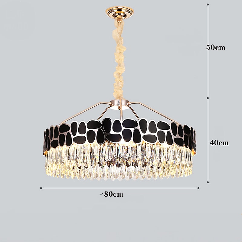 led anheng lys krystall lysekrone sirkel 60cm 80cm lantern desgin rustfritt stål galvanisert moderne 220-240v 110-120v 2025 - $1444.99 –P9