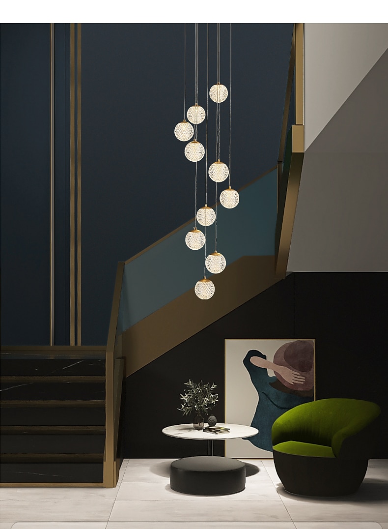 kroonluchter led hanglamp globe ontwerp cluster ontwerp koper formele stijl moderne 10 15 20 heads 220-240v 110-120v 2025 - $559.89 –P13