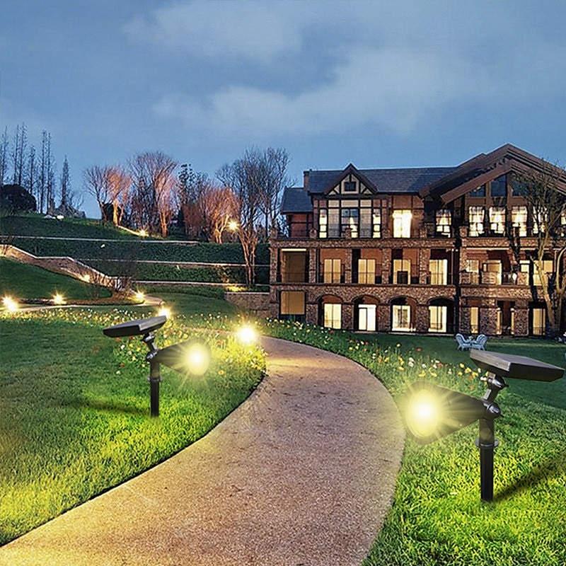 utomhus solvägglampor ip65 vattentät gräsmarklampa rgb byte 4 ledade pärlor landskapspotljus trädgård gräsmatta trädgård dekoration utomhusljus 2026 - $41.99 –P5