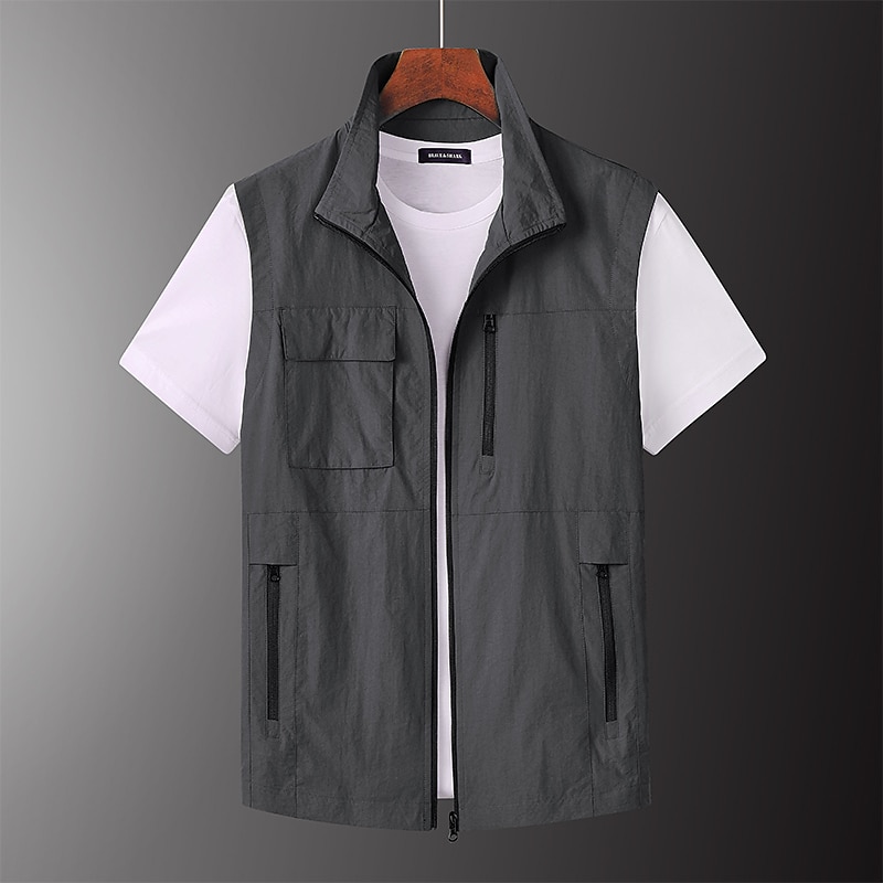 Herr Fiskeväst Vandringsväst Militär taktisk jacka Ärmlös Jacka Kappa Överdelar Utomhus Multi-pocket Andningsfunktion Snabb tork Lättvikt Sportig Dragkedja Polyester Armégrön Grå Kaki Jakt Fiske 2025 - $38.99 –P3