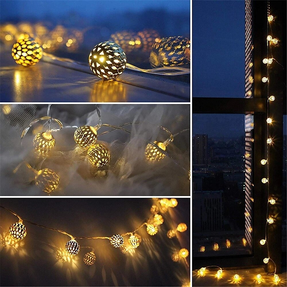 أضواء سلسلة led جهاز تحكم عن بعد 3m 20 المصابيح من الحديد المطاوع سلسلة مجوفة ضوء صندوق بطارية مقاوم للماء أو USB عملية كرة جنية أضواء عيد الميلاد حفل زفاف حديقة عطلة الديكور 2025 - $16.99 –P3