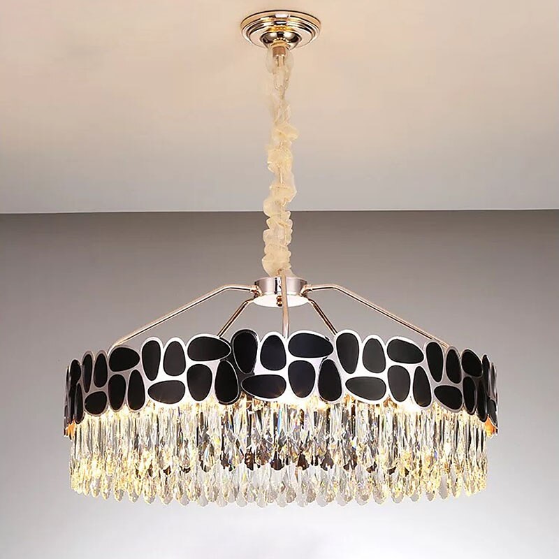 led anheng lys krystall lysekrone sirkel 60cm 80cm lantern desgin rustfritt stål galvanisert moderne 220-240v 110-120v 2025 - $1444.99 –P1