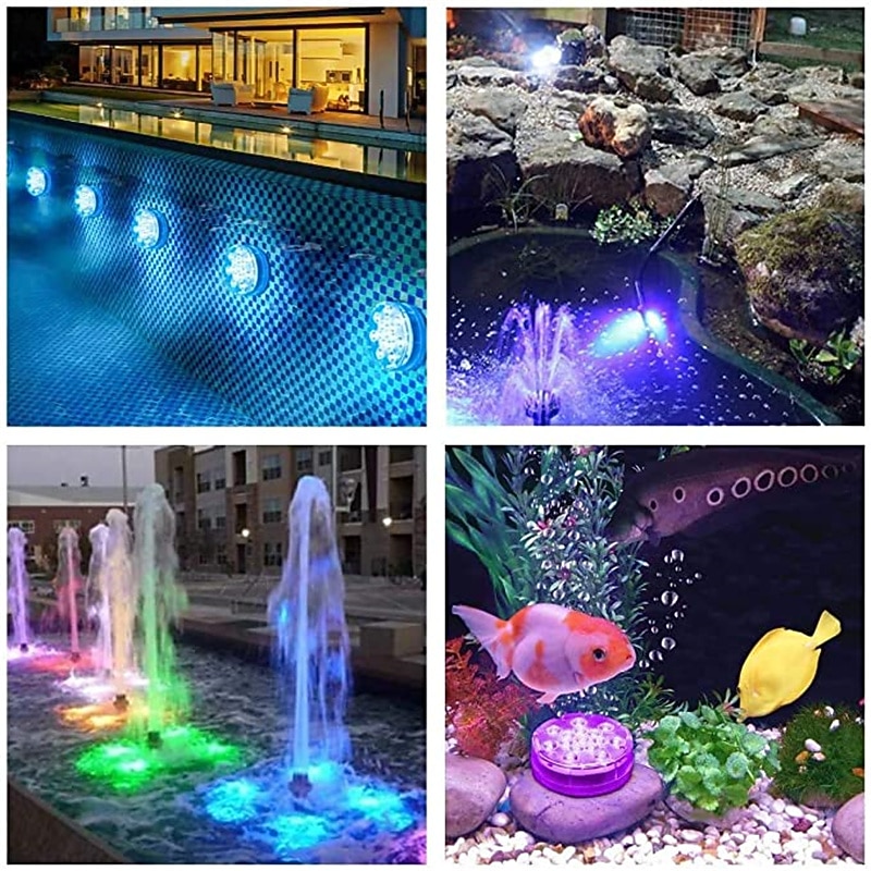 4 szt. 2 szto. 1 szt. 7 W Oświetlenie podwodne Wodoodporny Zdalnie sterowany Przygaszanie RGB Zasilanie bateriami AA Basen Nadaje się do wazonów i akwariów 13 Koraliki LED Halloween Święta 2025 - $22.33 –P3