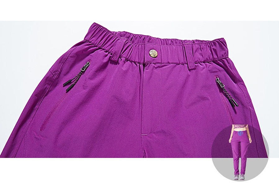 Naisten Vaellushousut Kesä Ulko- Hengittävä Vedenkestävä Nopea kuivuminen Kevyt Housut Alaosat Joustava vyötärö Vetoketjullinen tasku Violetti Musta Spandex Metsästys Kalastus Kiipeily M L XL XXL XXXL 2025 - $20.79 –P10